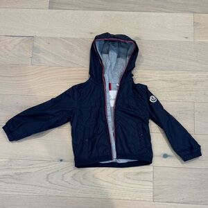 Moncler Dark Blue Children's Jacket with Red Trim